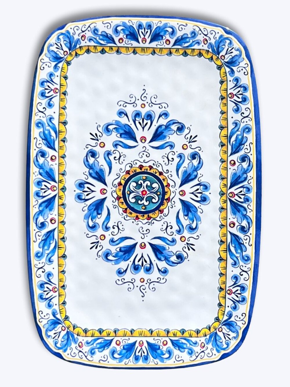 Sur La Table Deruta Melamine Rectangular Platter Italian Tile Serving Tray 18x12